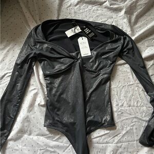 H&M Shimmering Black Bodysuit